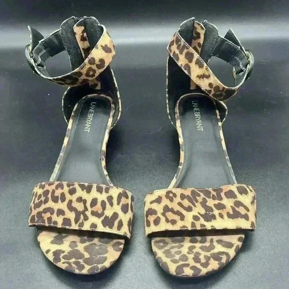 Lane Bryant leopard print ankle strap sandals womens 8 - Picture 3 of 8